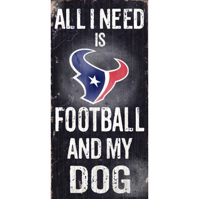 "NFL Football and my Dog", art textuel sur bois