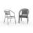 Chrisoula Modern Aluminum Slat Back Stacking Patio Chairs-986429790