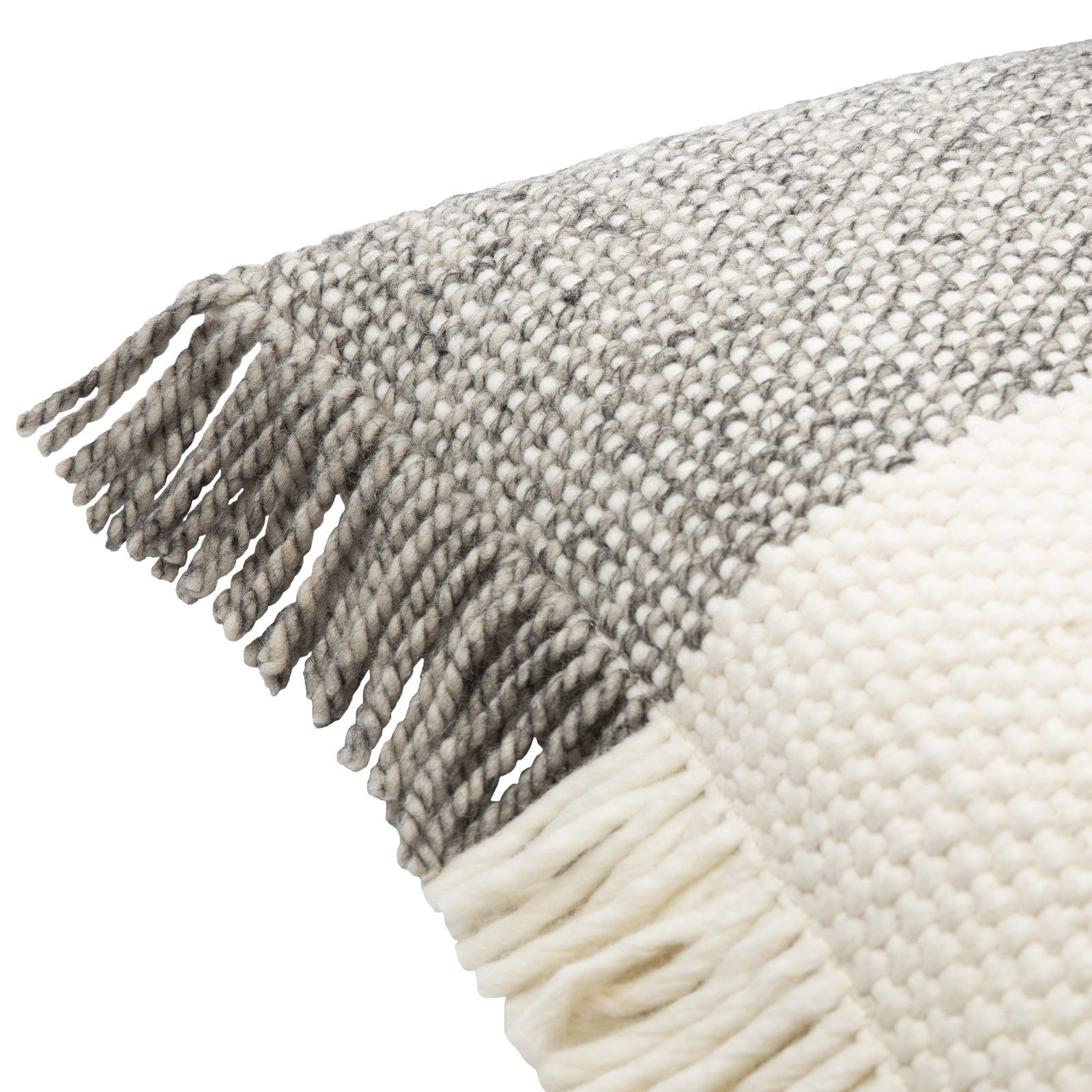 Cypress Fringed Throw Pillow, 22" x 22", Polyester/Polyfill