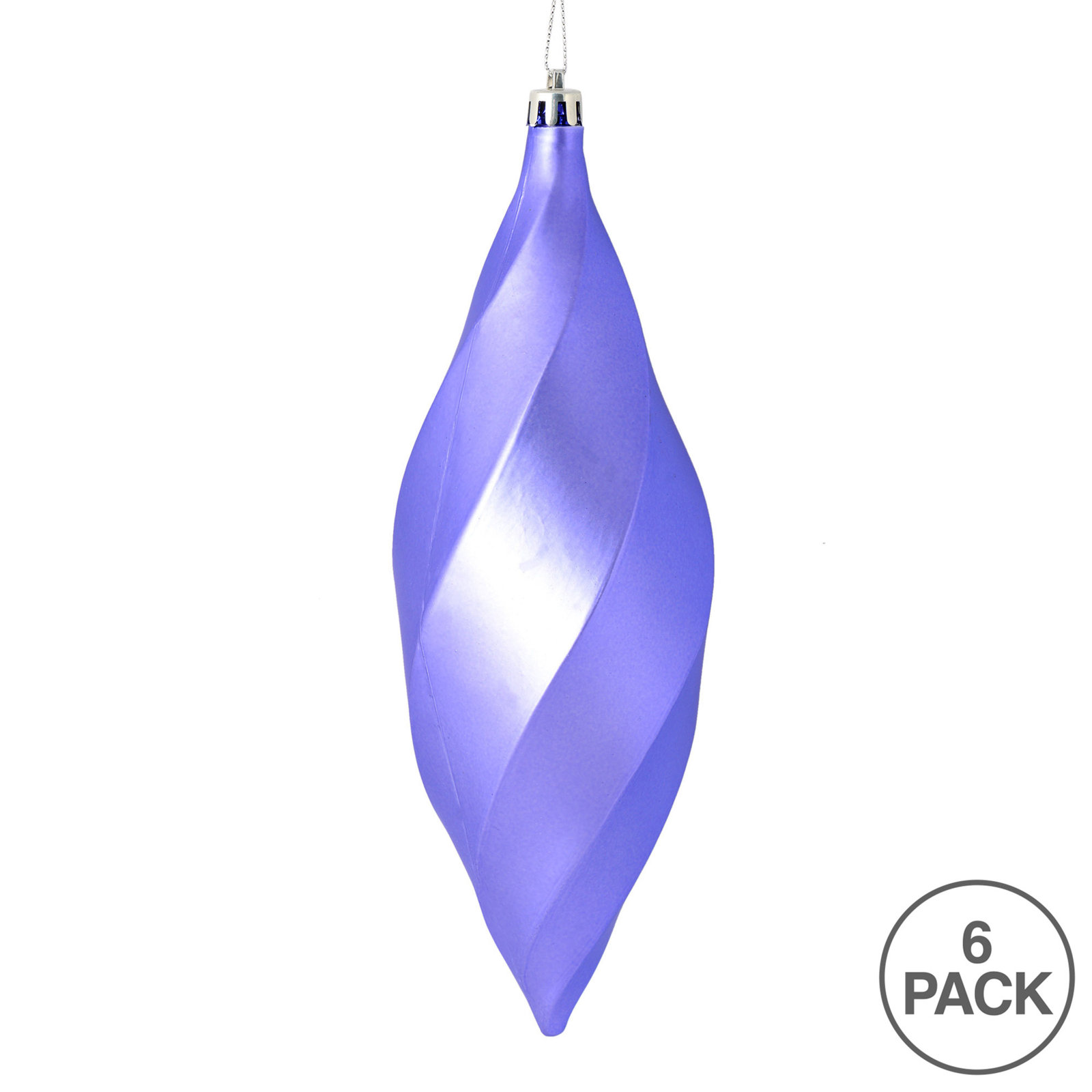 8" Swirl Finial Ornament, Matte Lavender