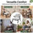 27. 16" W Floral Upholstered Accent Chair with Rubberwood Frame