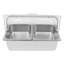Contenant alimentaire rectangulaire en acier inoxydable avec couvercle