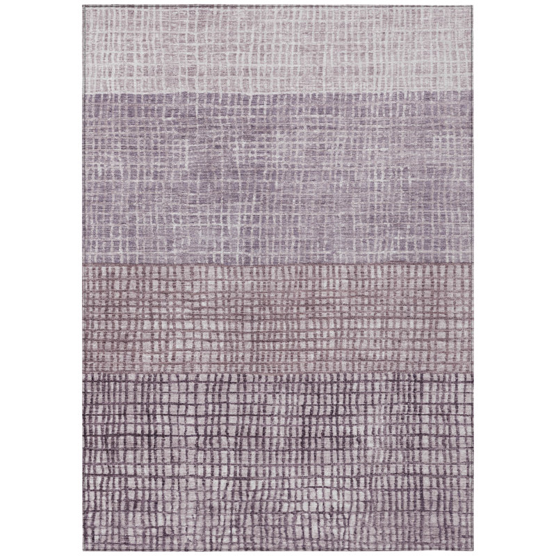 Machine Washable Indoor/Outdoor Xhevrie Purple Rug, Rectangle 9' x 12'