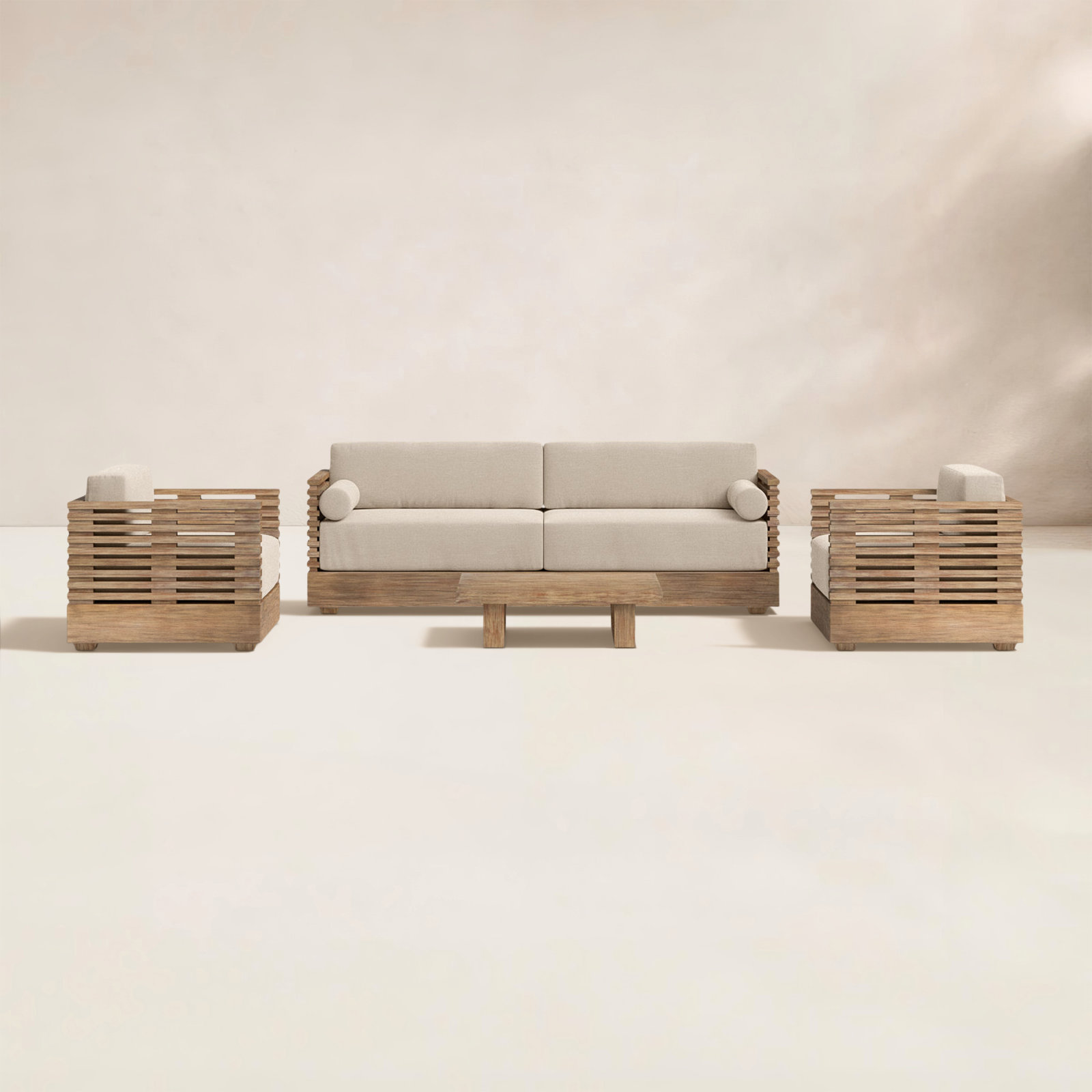 Aerilyn Eucalyptus 5 - Person Patio Conversation Set with Cushions, Taupe Performance, Brown