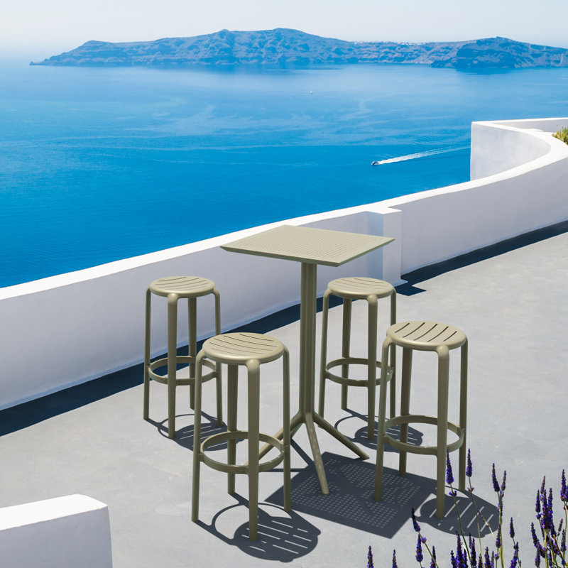 Awan 4 - Person Patio Dining Set with Square Table, Taupe