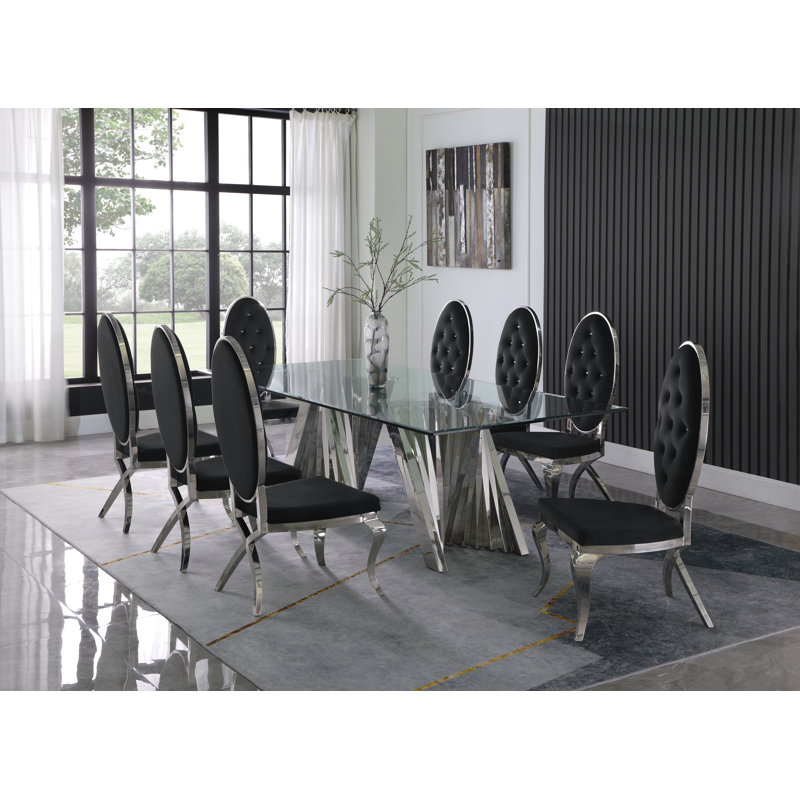 Ensemble repas 9 pièces 9 pièces, Argent, Bleu marine