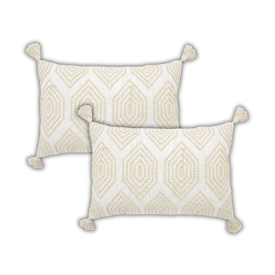 Housse et insert de coussin en duvet de coton touffeté