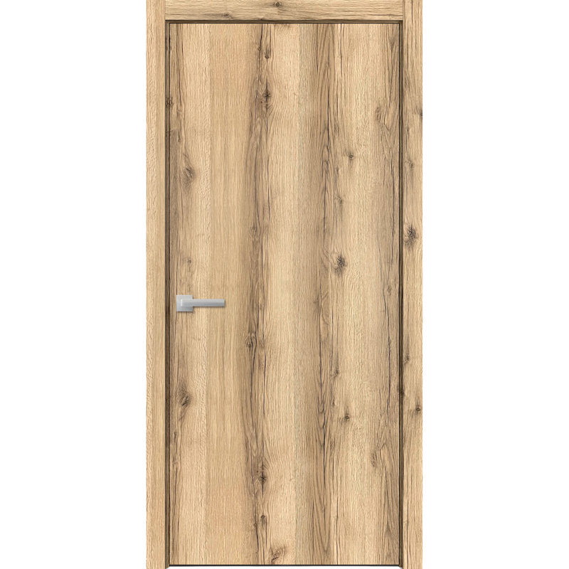 Porte intérieure moderne en bois avec quincaillerie | Planum 0010 | Garnitures à panneau simple | Portes de salle de bain robustes