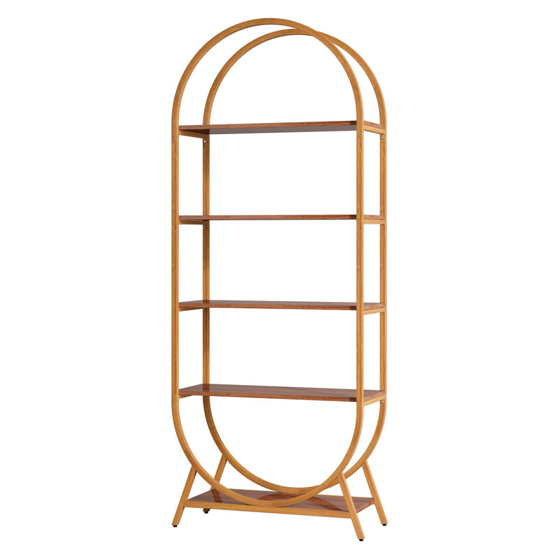 70.8" Modern 5-Tier Arched Bookcase