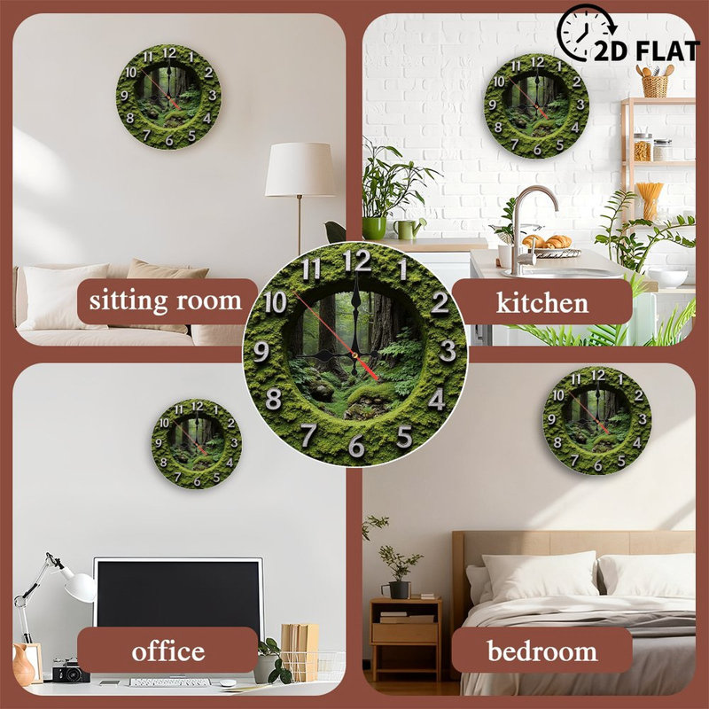 Horloge murale Moss Forest