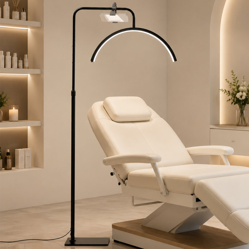 Dimmable Half Moon Light Lash Lamp Shadowless LED Floor Lamp