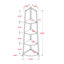 Étagère d'angle à 4 tablettes Jonco à finition blanche, H 58,89 po x l 17,28 po x P 11,04 po