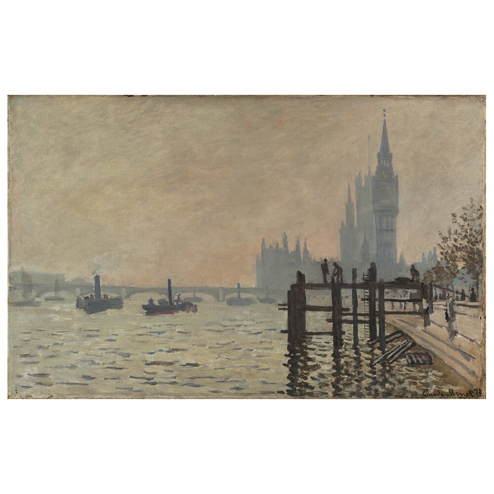 Leinwandbild Die Themse unterhalb von Westminster von Claude Monet