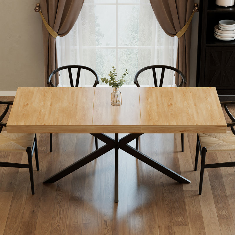 Averni Extendable Dining Table with Storage Box for 6-10 Seat, Oak