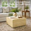 Table basse carrée moderne d'intérieur en béton, 71 cm (28 po), chêne naturel, pour salon-1654523428