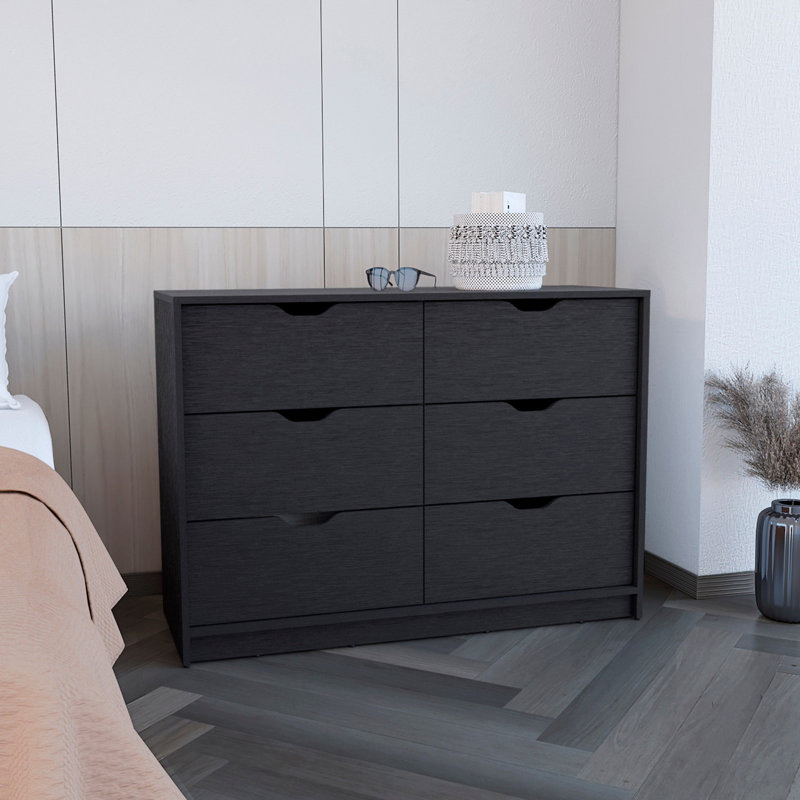 Commode H 30 po, commode avec 2 armoires inférieures, commode, noir, Noir