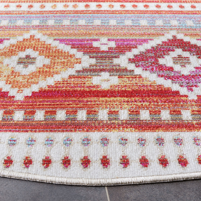 Tapis d'intérieur / extérieur Virgil 200 Performance Southwestern, Rond 6 pi 7 po