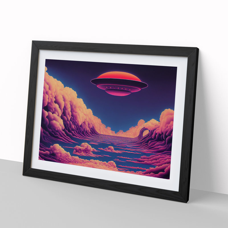 UFO Art Vol.1 - Single Picture Frame Print, Black Framed, 46cm H x 64cm W x 2cm D