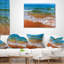 Coussin lombaire mer d’été avec vagues blanches-123323776