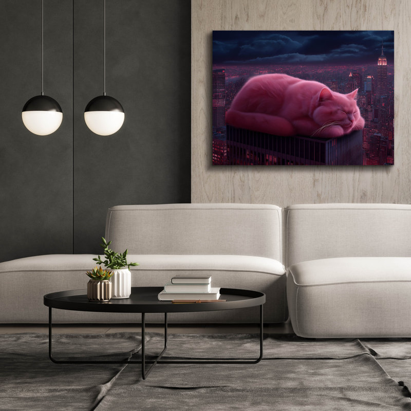 Toile épique Graffiti «Sleepy Cat» par Ann Klee, 54 po x 40 po, H 40 po x l 54 po