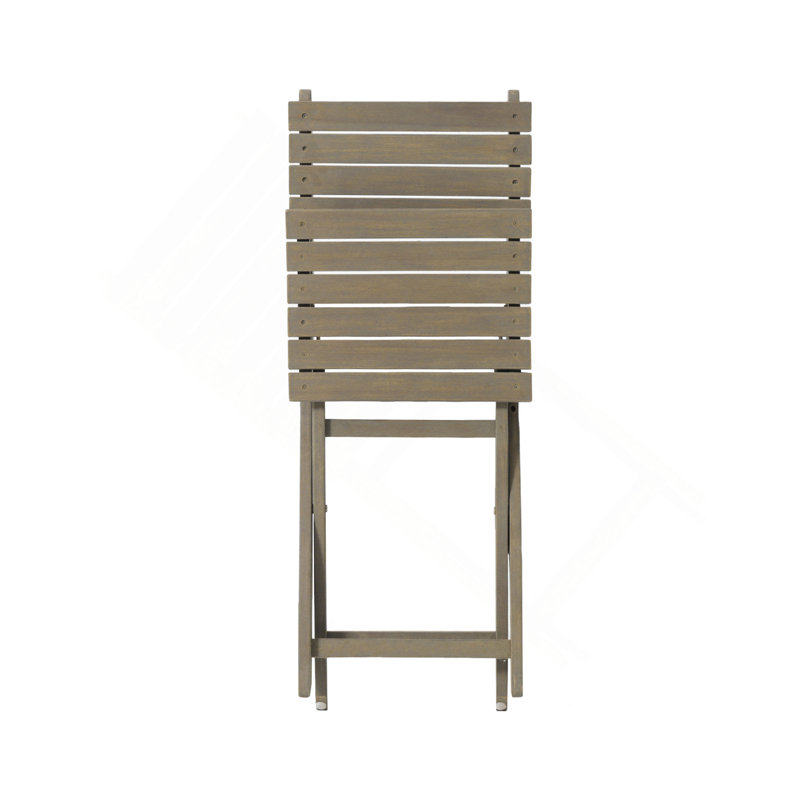 Chaise de salle à manger d'extérieur pliante en bois d'acacia (ensemble de 2), gris