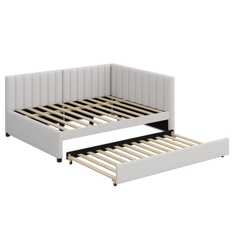 Lit de jour rembourré avec couchette, Complet/Double, Beige