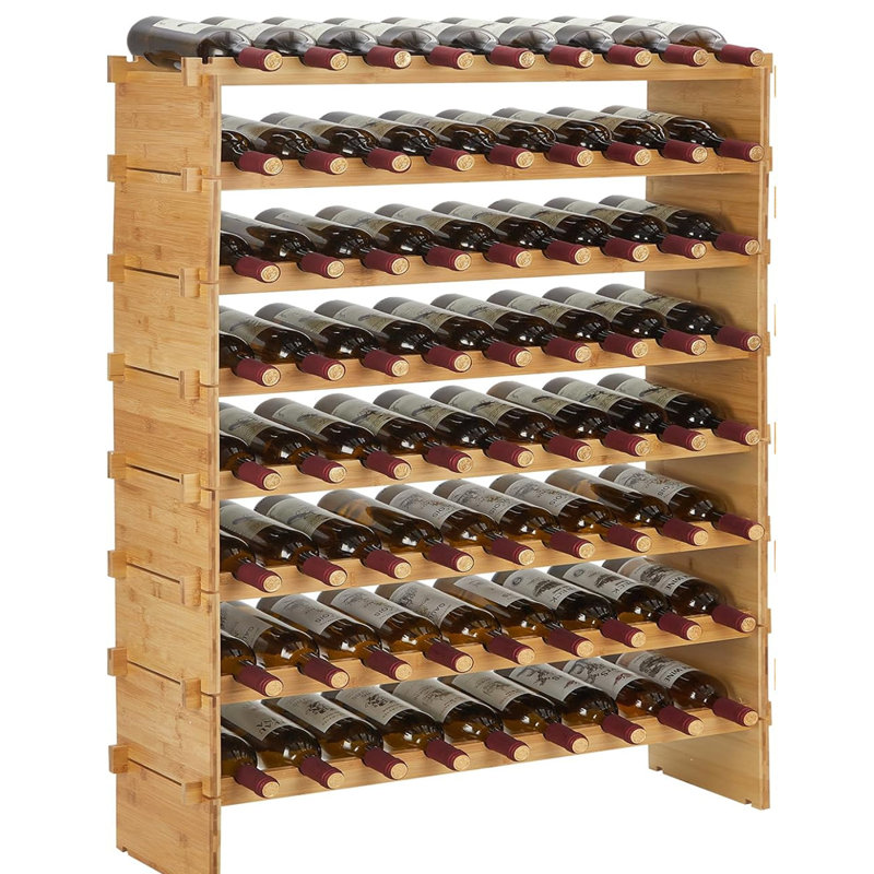 Floor Wine Bottle Rack Brown, 83.8 cm W × 28.5 cm D