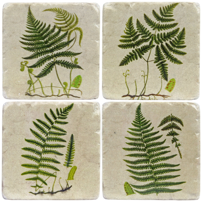 Ceramic Square 4 Piece Coaster Set
