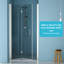 Shower Door 30"W X 72"H, Brushed Nickel - Glass, Space Saving Bathroom Solution For Small Spaces Fold 72"H In Reversible Direction