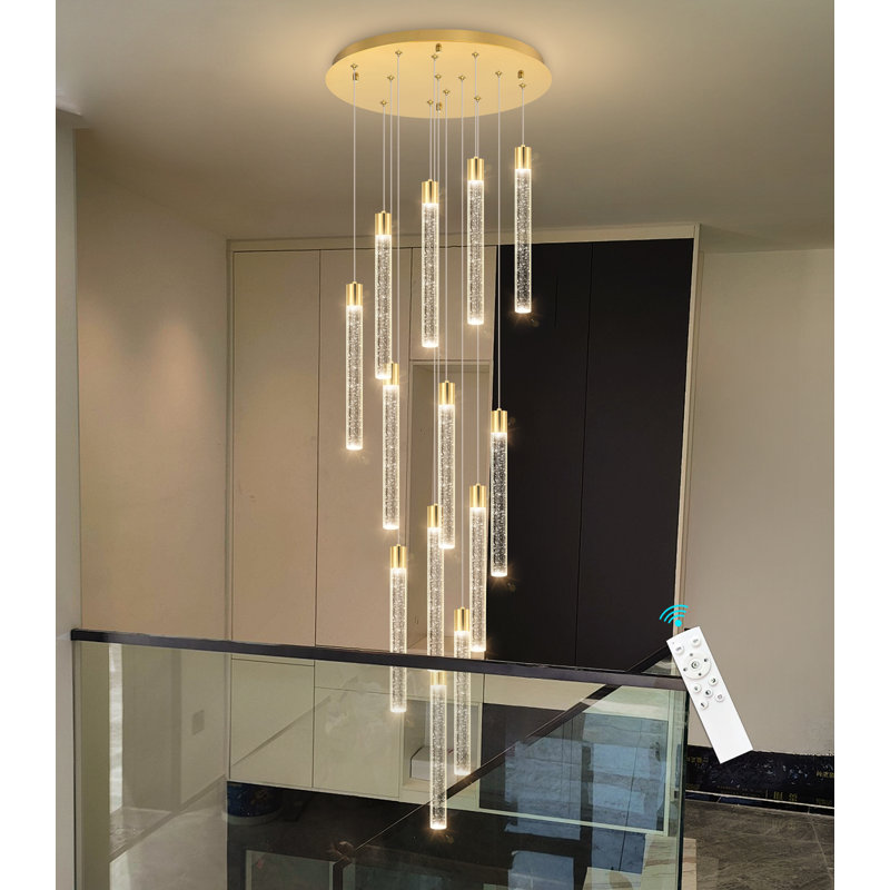 Lustre 13 lumières à DEL moderne en cristal chromé, Silver
