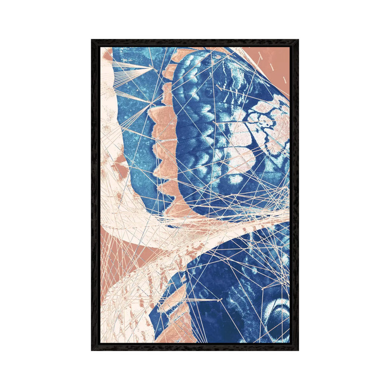 Butterfly Triptych I - Painting on Canvas, Black Framed, 152.4cm H x 101.6cm W x 3.81cm D