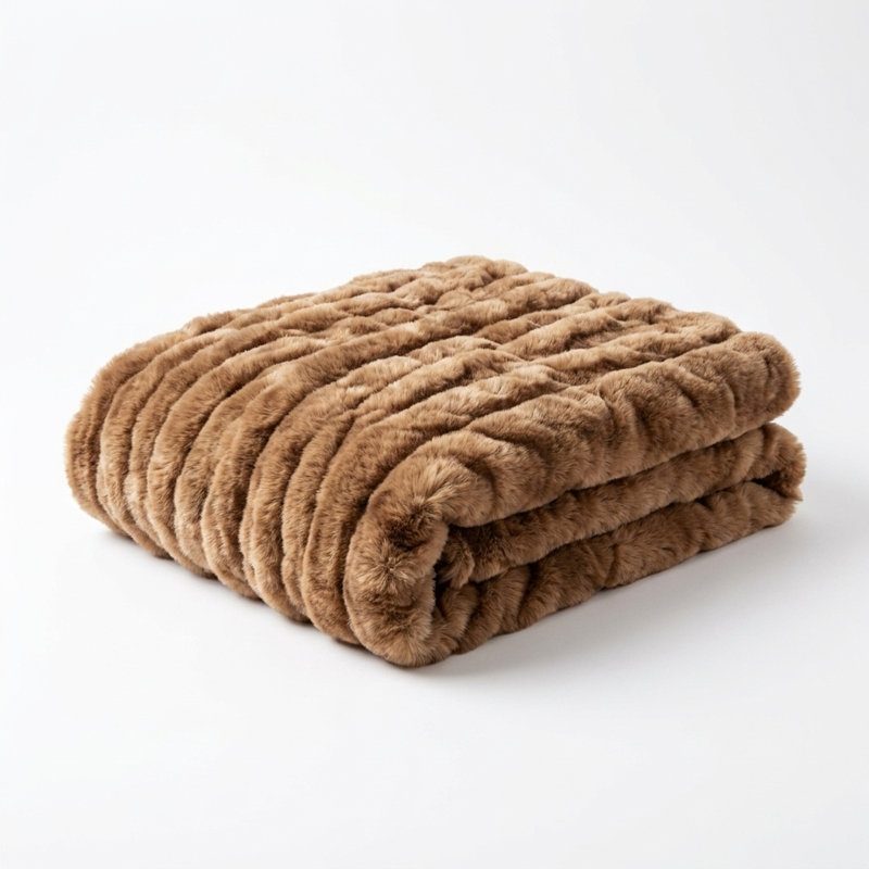 Mink Knitted Throw Blanket, 90" W x 90" L