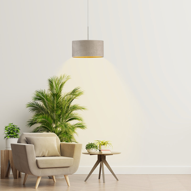 Allita 1 - Light Drum Pendant, Navy Blue/Gold, Black