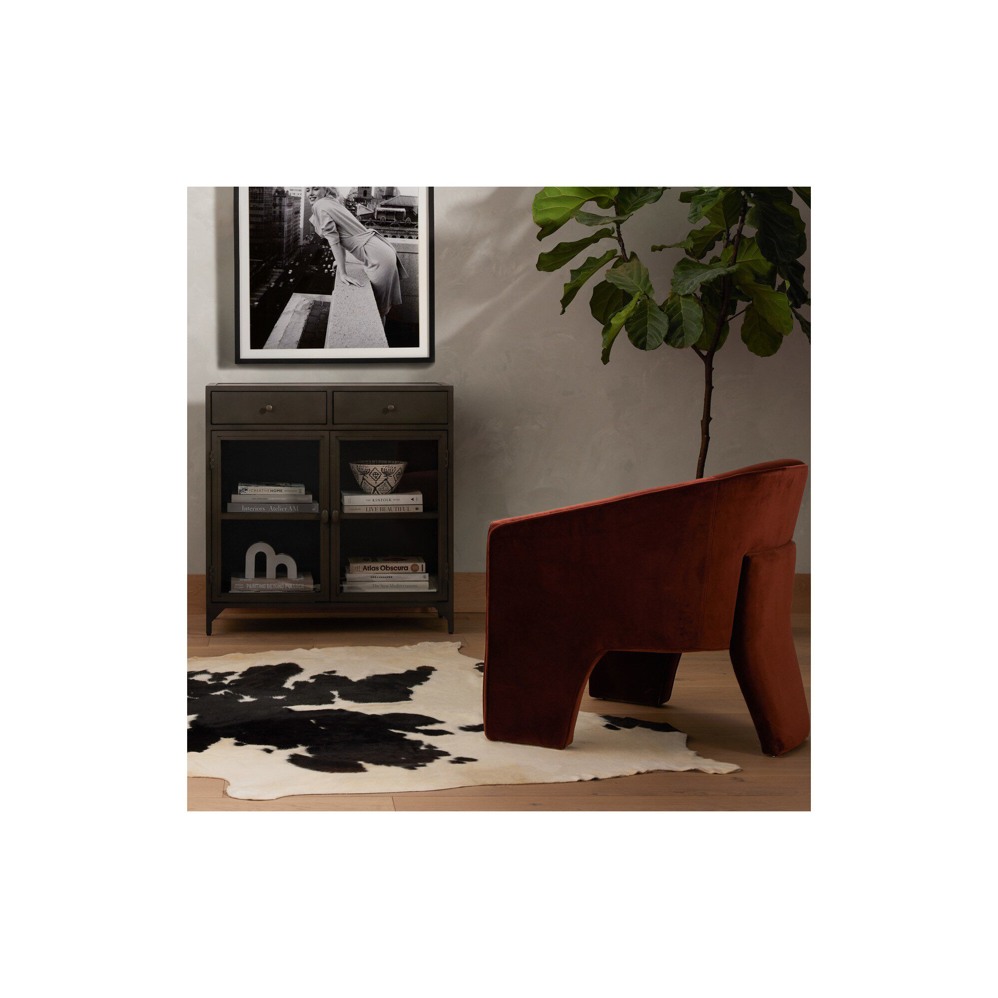Brayson Upholstered Barrel Chair, Auburn