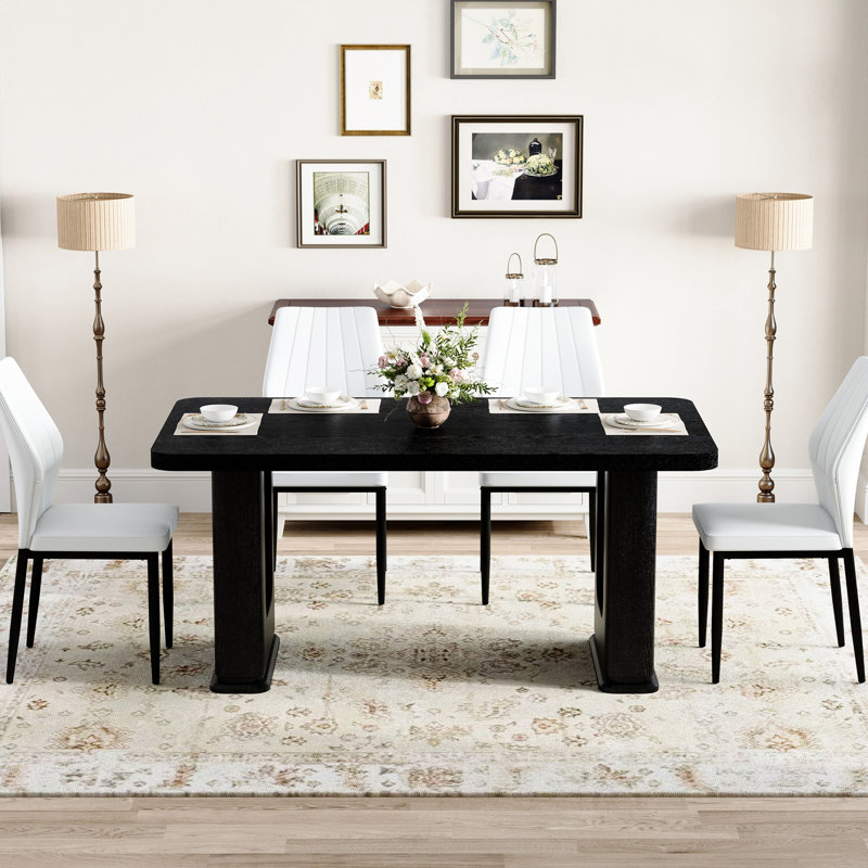 Ensemble de table et de chaises 5 pièces, 4 tables de salle à manger pour l'intérieur