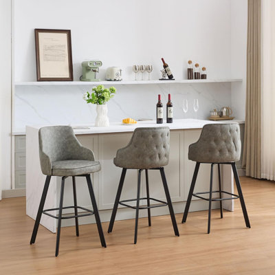 Swivel Bar Stool with High Backs
