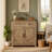 Light Gray-Washed Wood Farmhouse Barn-Door Storage Buffet Sideboard With Drawer For Kitchen Living Room-606503812