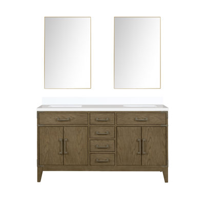 Miroirs de salle de bain double l 60 po x P 22 po Laurel