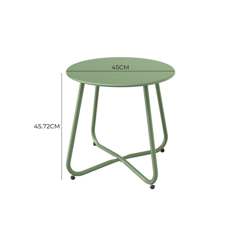 Ebern Round Outdoor Side Table, Sage Green