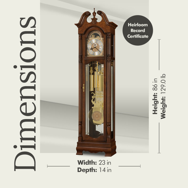 Baldwin 86" Wood Grandfather Clock