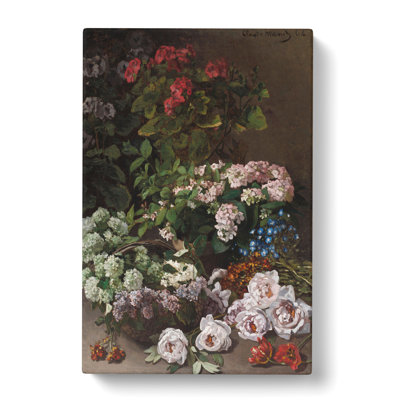 Spring Flowers by Claude Monet - Wrapped Canvas Painting
