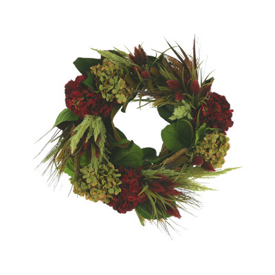 Faux Hydrangea Wood 26'' Wreath