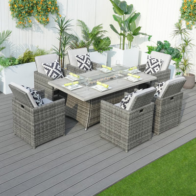 Gauna 6 Person Outdoor Dining Set