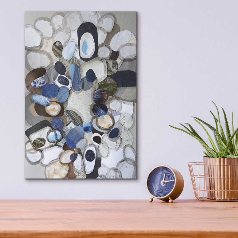 Art mural en verre acrylique «Santa Cruz Beach Stones» par Coco Good, H 16 po x l 12 po x P 0,13 po