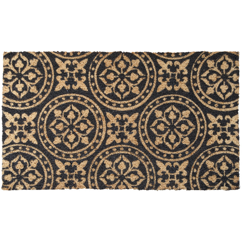 Fußmatte Alaska - Kokosmatte bedruckt 45 x 75 cm, Black/Beige
