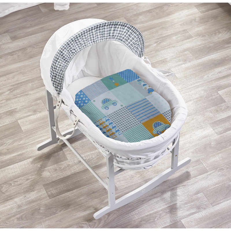 Moses Basket With Stand with Bedding with Mattress