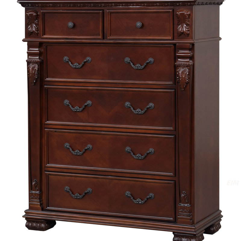 Commode 6 tiroirs Lyndon G09400-CH, cerise