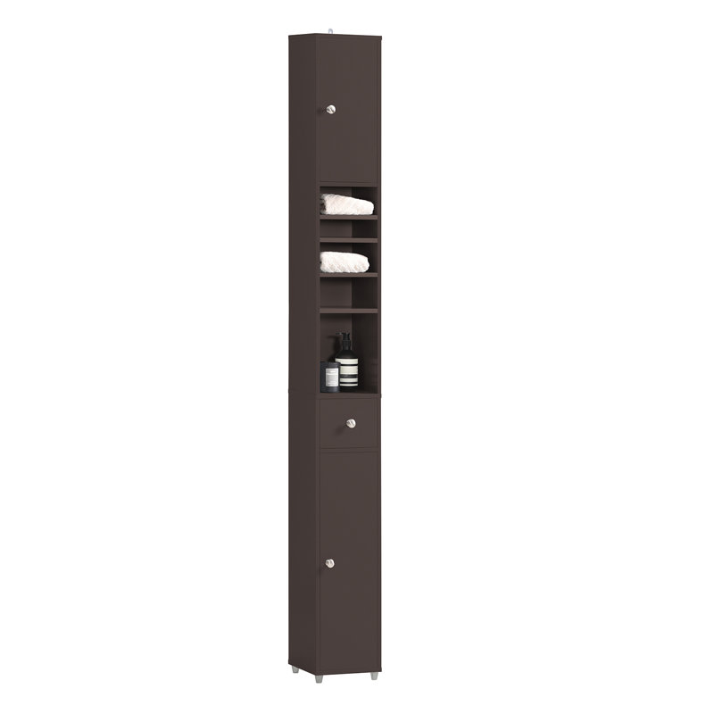 Munford Freestanding 20cm W Linen Cabinet, Brown