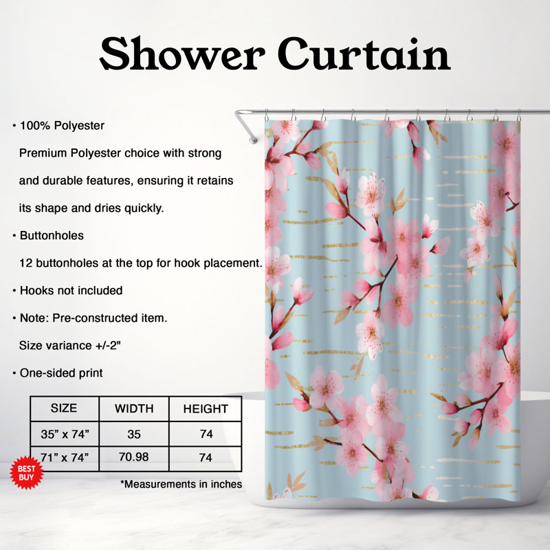 Rideau de douche Cute Bow - Premium 68, H 74 po x l 71 po
