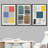 Abstract Vibrant Color Blocks Multicolor Geometric Artwork Framed Canvas 3 Pieces Print Wall Art-100707012-100707013